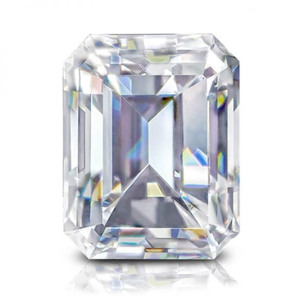 White Emerald Shape Moissanite